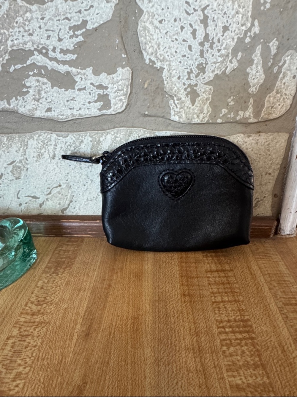 Brighton Black Leather Coin Purse EUC